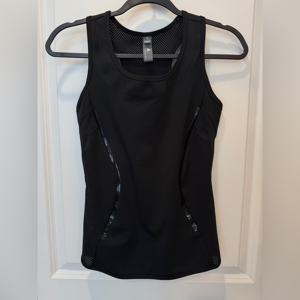 adidas Black Mesh-Detail Performance Tank Top